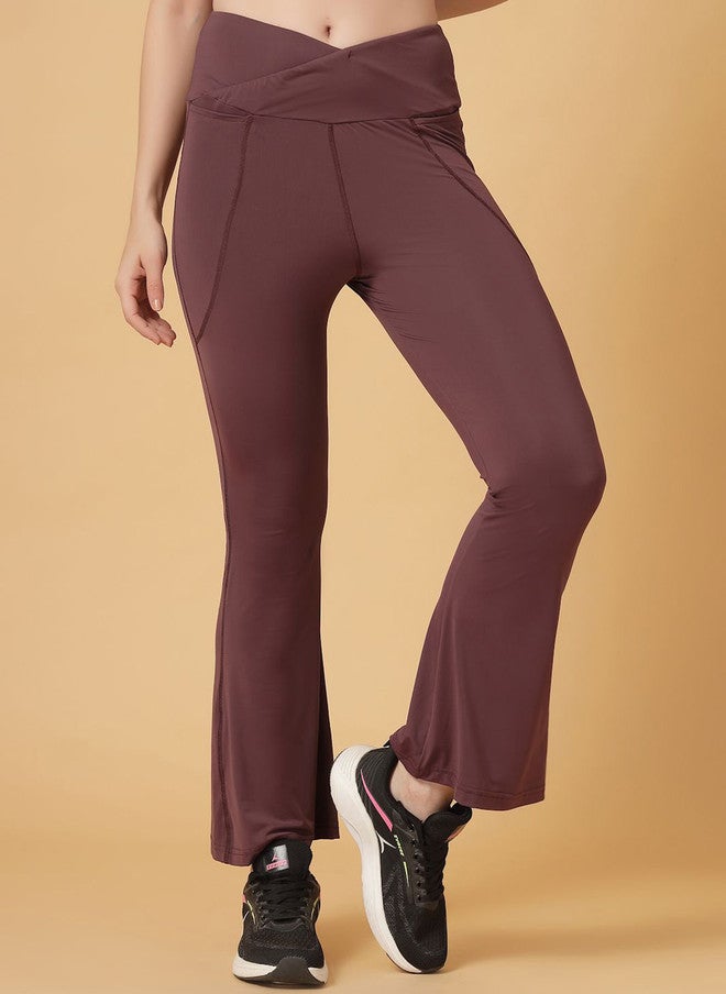 CUKOO High-Rise Slim-Fit Rapid-Dry Flare Tights - Image 1